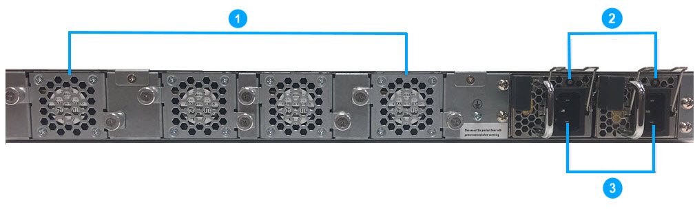 Back view of 100G active fiber fail-open switch