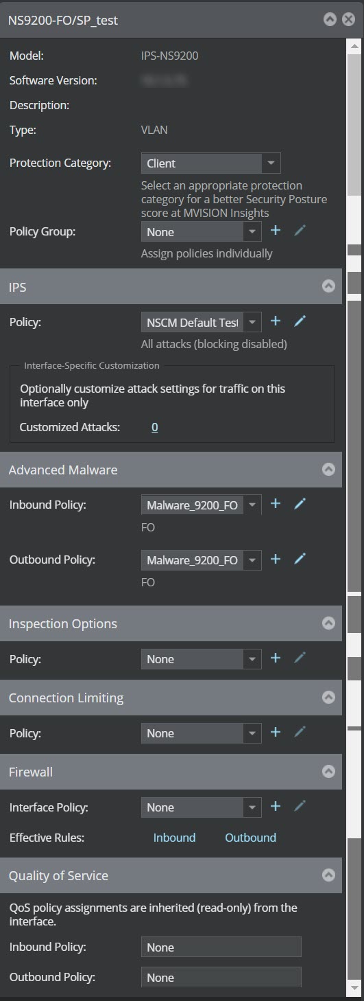 Interfaces tab