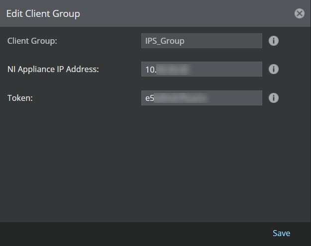 Edit Client Group panel