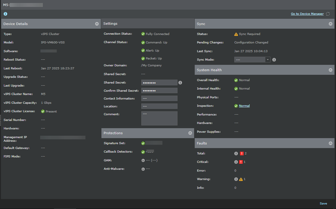 Summary details of member Sensors
