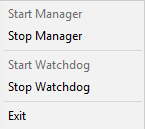 Stop Central Manager Service option