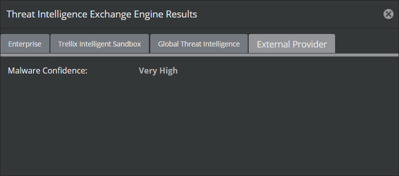 Threat Intelligence Exchange Engine results
