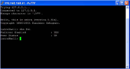 Sensor CLI shows failover-status window