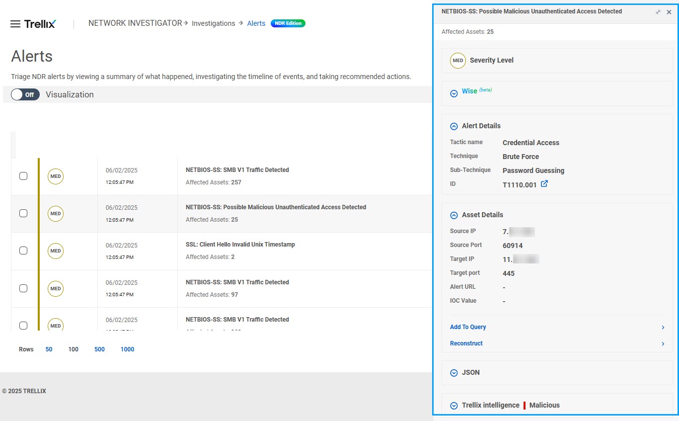 Alert specifications