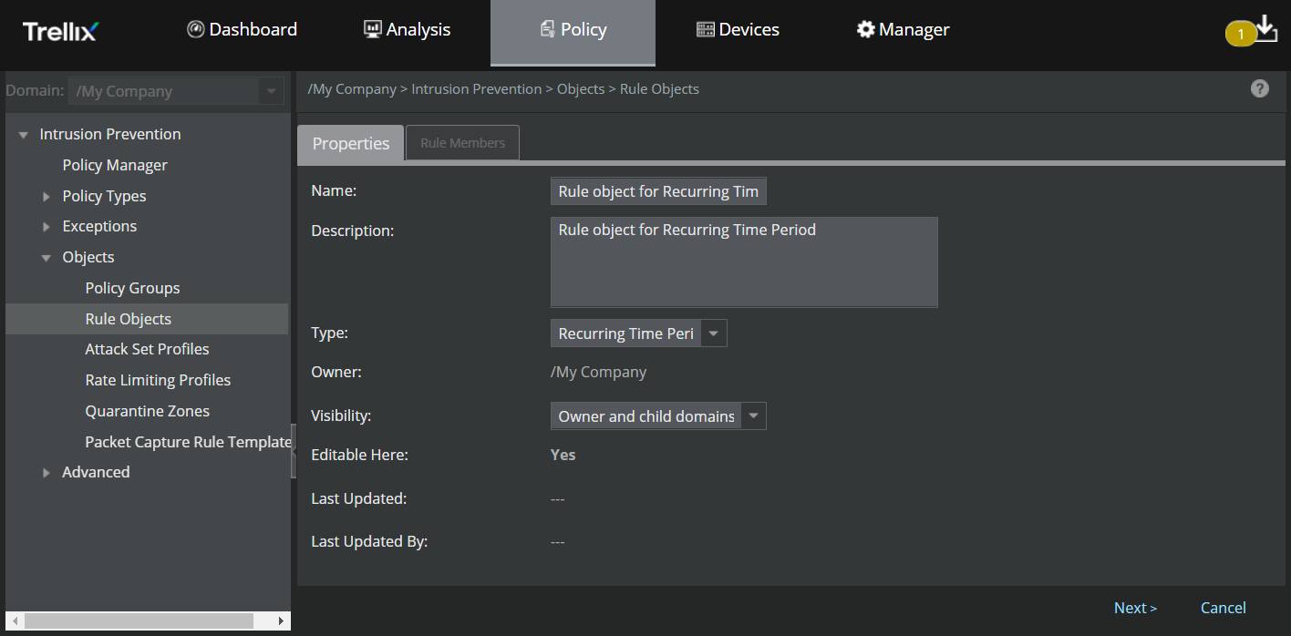 Create a Recurring Time Period rule object