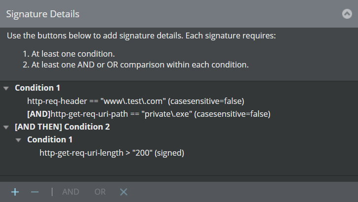 View the new condition defined