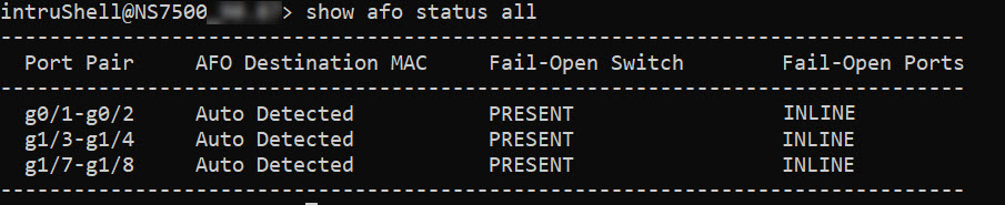 show fail-open port for all the IFO-ACTIVE port-pairs