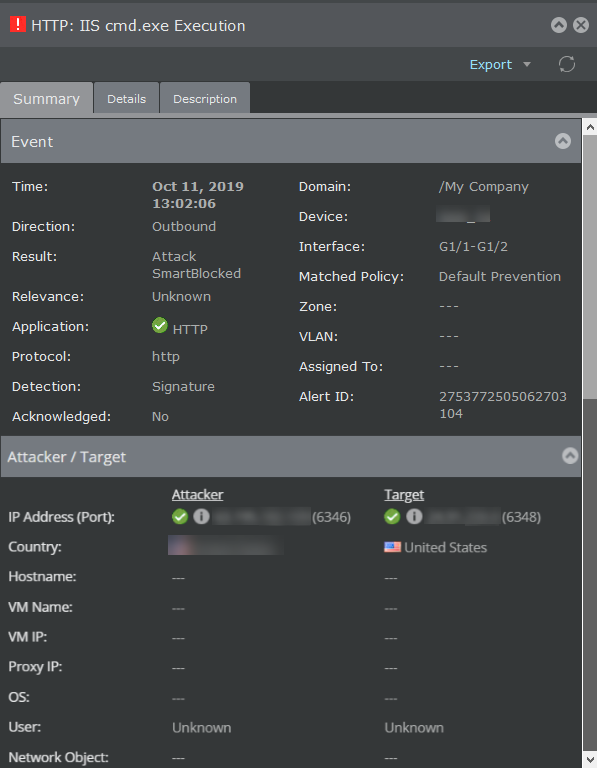 Alert details