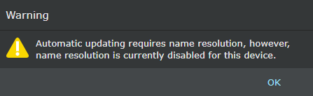 Notification to configure a DNS server