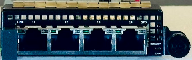 4-port RJ-45 1 Gbps/100 Mbps/10 Mbps with internal fail-open network interface module