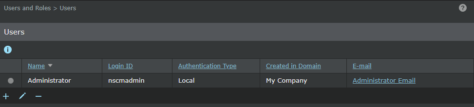 Users page