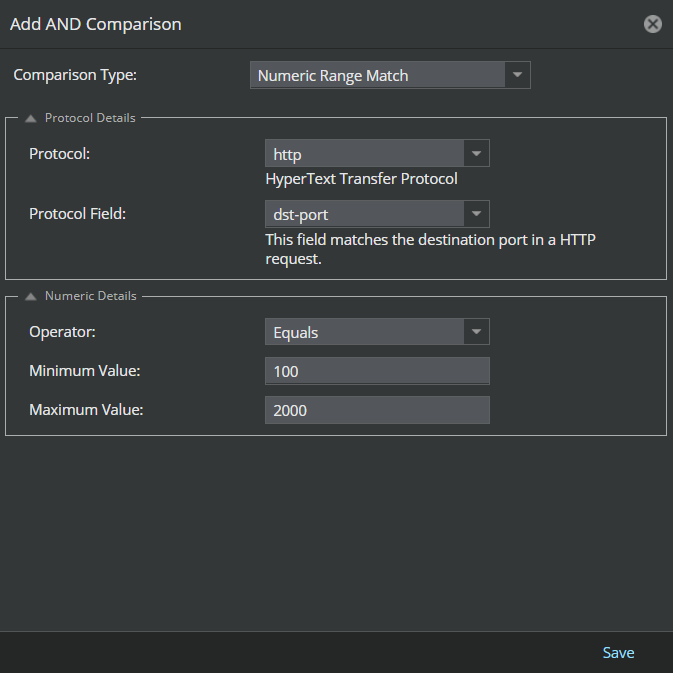 Numeric Range Match