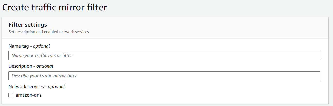 Filter settings section
