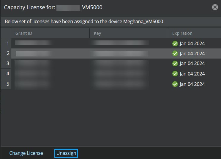 Unassign licenses