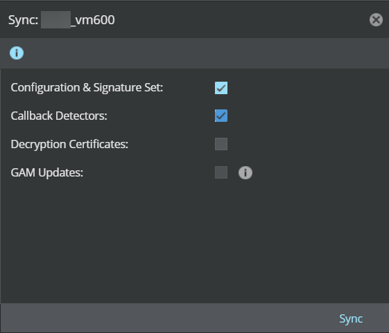 Sync: <Device Name> window