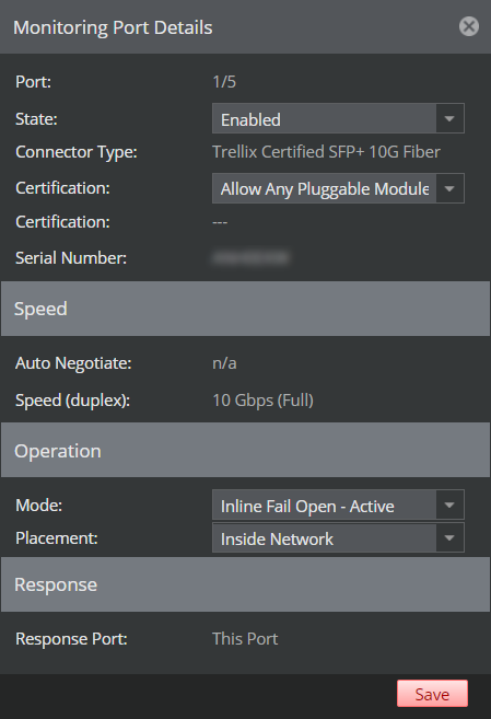 Monitoring port window
