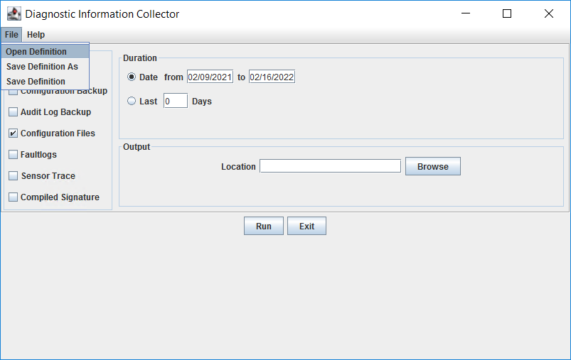 Navigating to Open Definition option