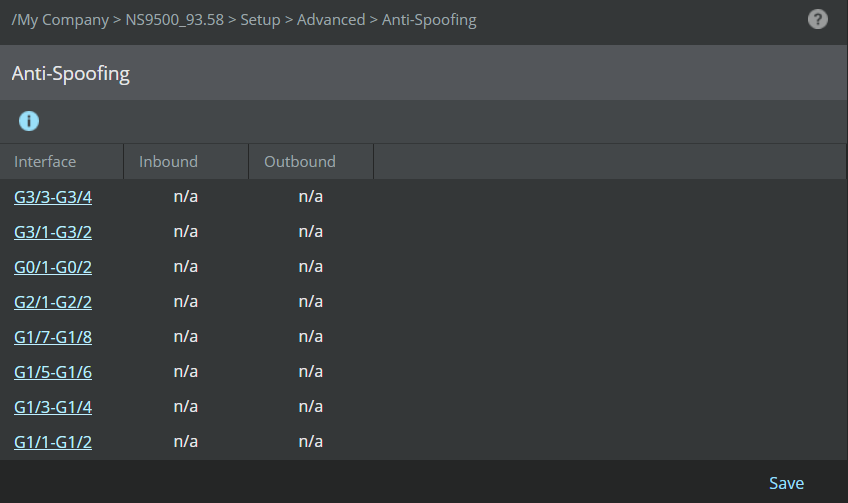 Configuring Anti-spoofing