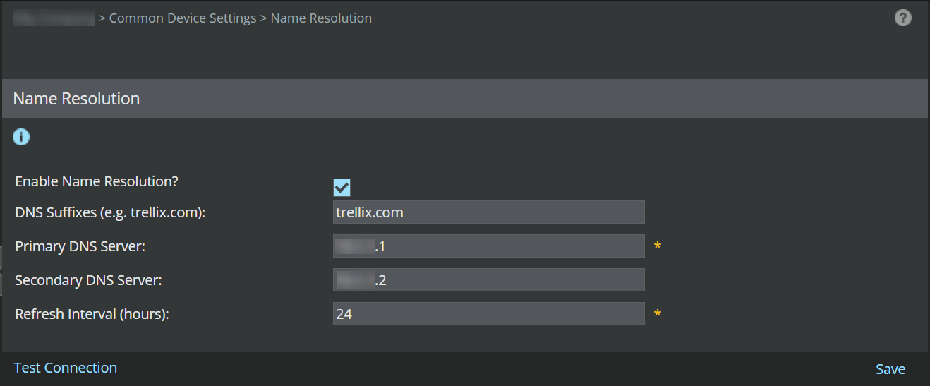 Global-level DNS server setting