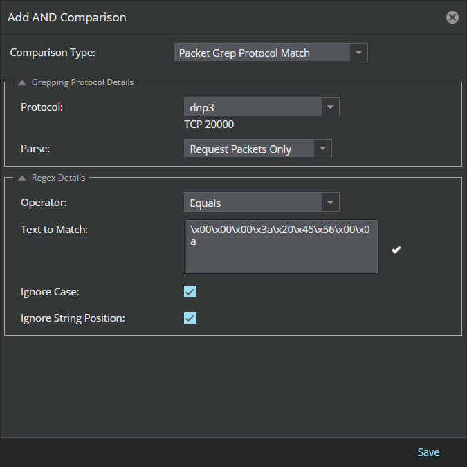 Packet Grep Protocol Match