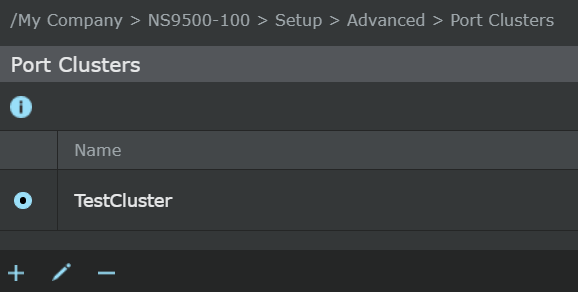 Port cluster list area