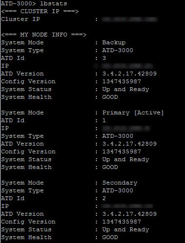 lbstats output from a backup node