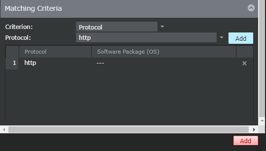 Add Protocols Packages page