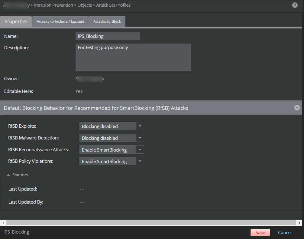 Properties tab