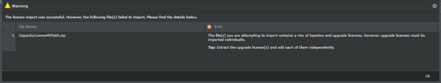 Error dialog box
