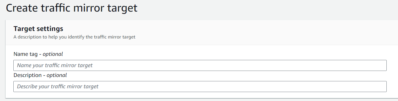 Target settings section