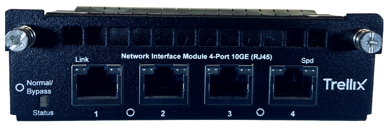 4-port RJ-45 10 Gbps/1 Gbps/100 Mbps with internal fail-open interface module
