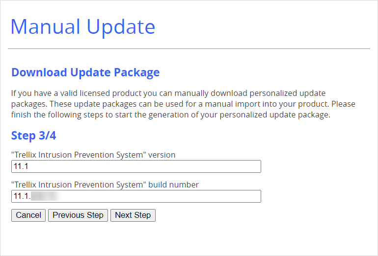 Specify version and build number