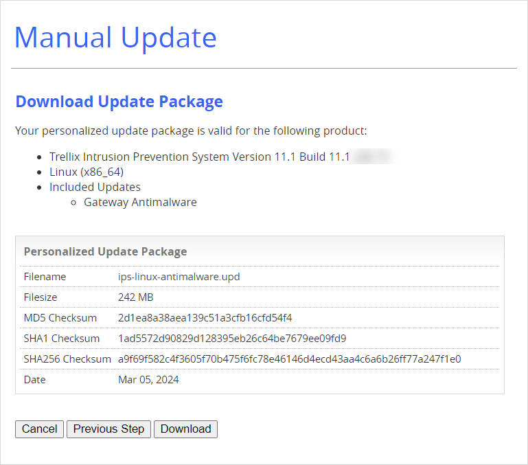 Download Update Package