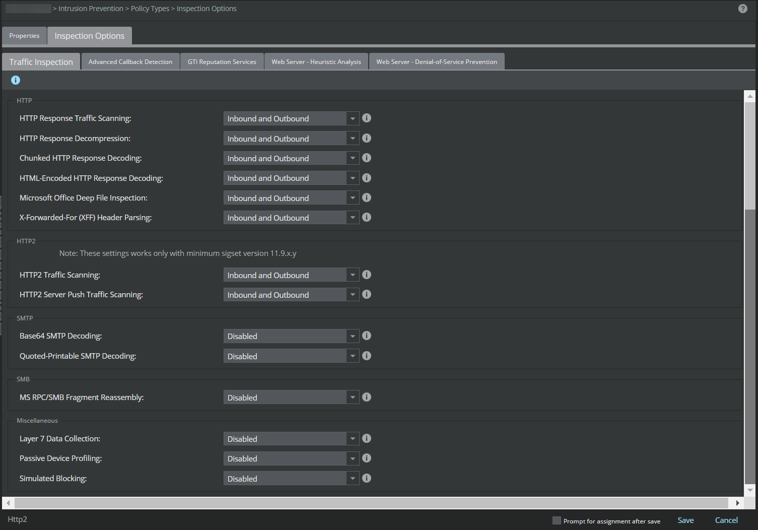 Configure Advanced Traffic Inspection