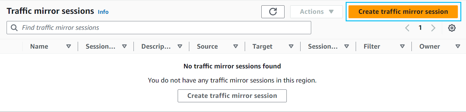 Create a traffic mirror session