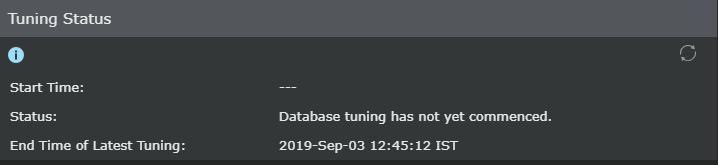 Database Tuning Status Dialog