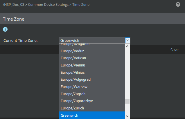 Time Zone configuration