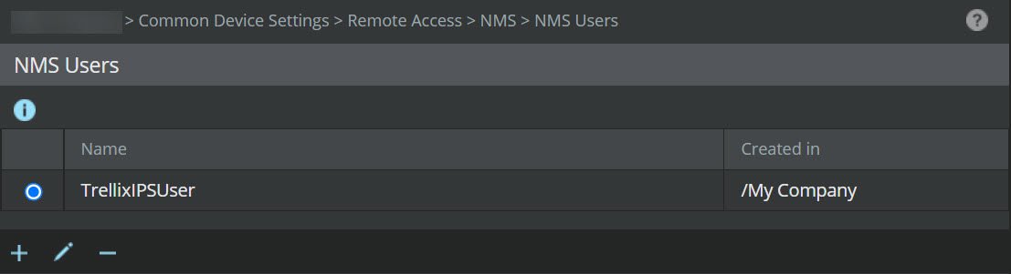 SNMPv3 Users sub-tab