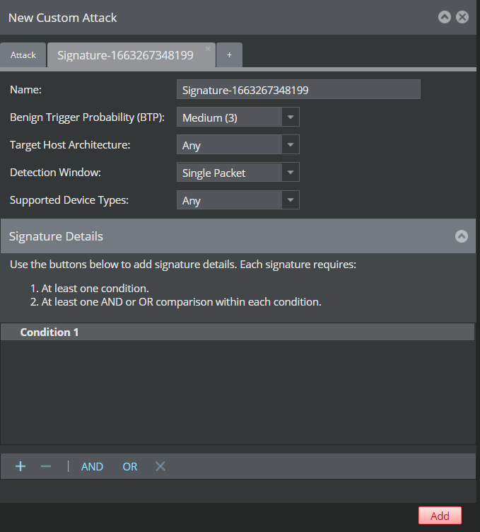 New Signature window