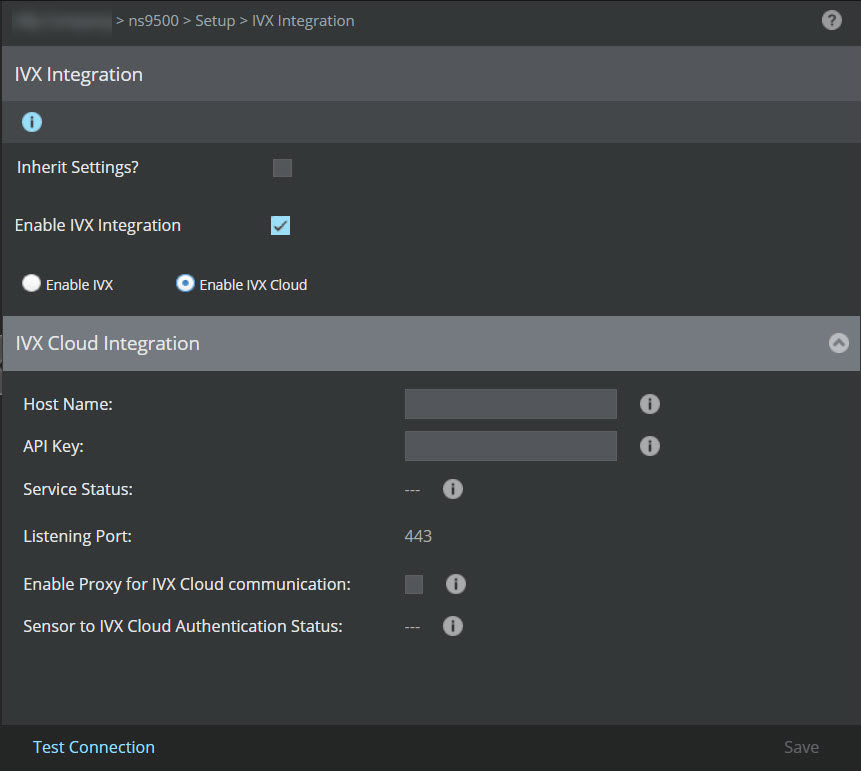 Enabling IVX Integration for a Sensor