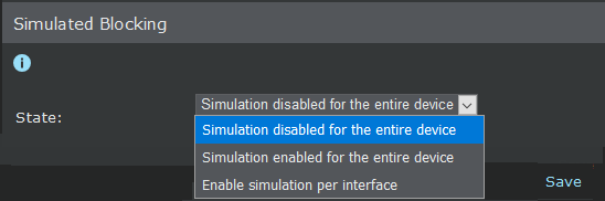 Simulated Blocking dialog