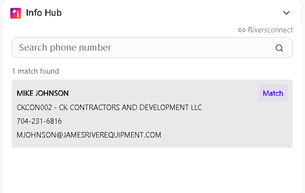 Contact information, including phone number and email address.