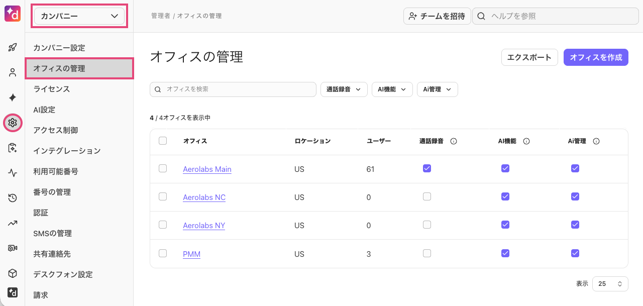 Open the Centralized Office Management page