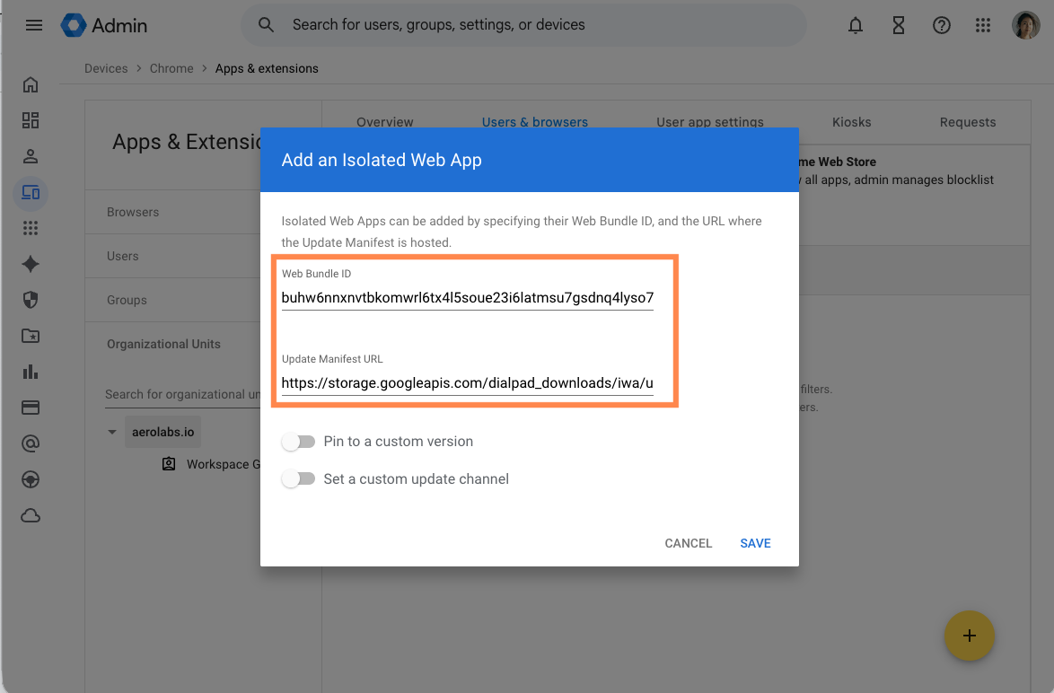 Agent Screen Recording in Google Admin Console