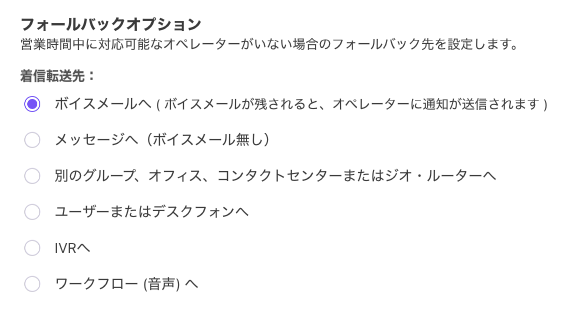 Fallback options for operator call routing