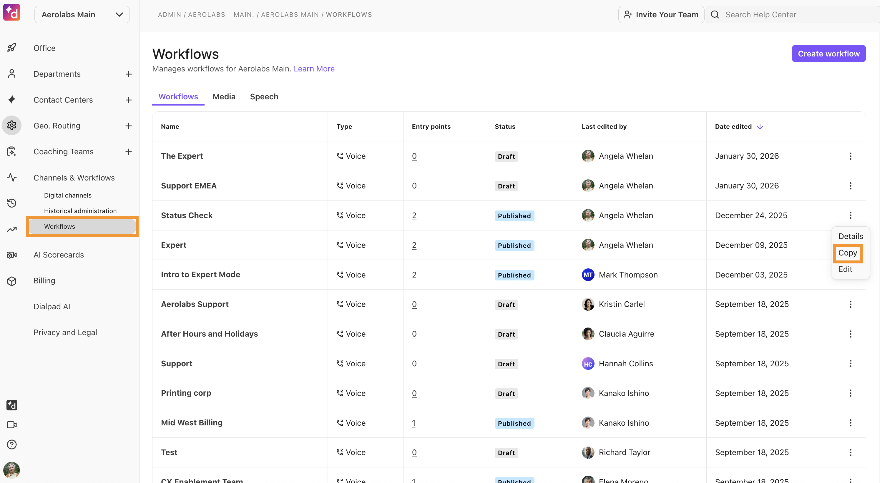 Workflows