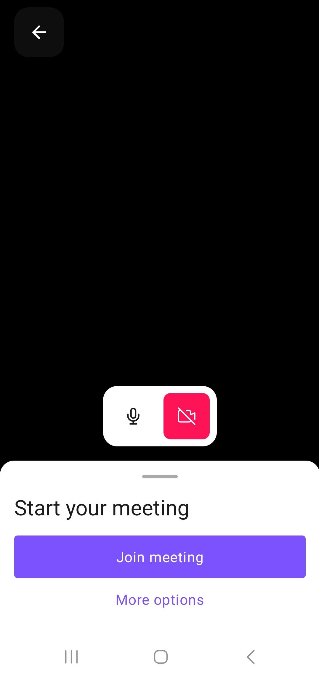 Video and mic settings in Dialpad Meetings for Android