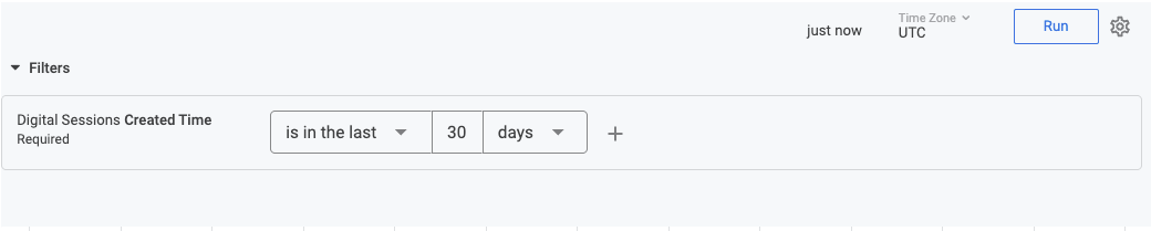 Digital Sessions report filter