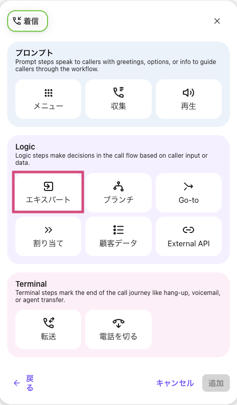 Expert workflow step