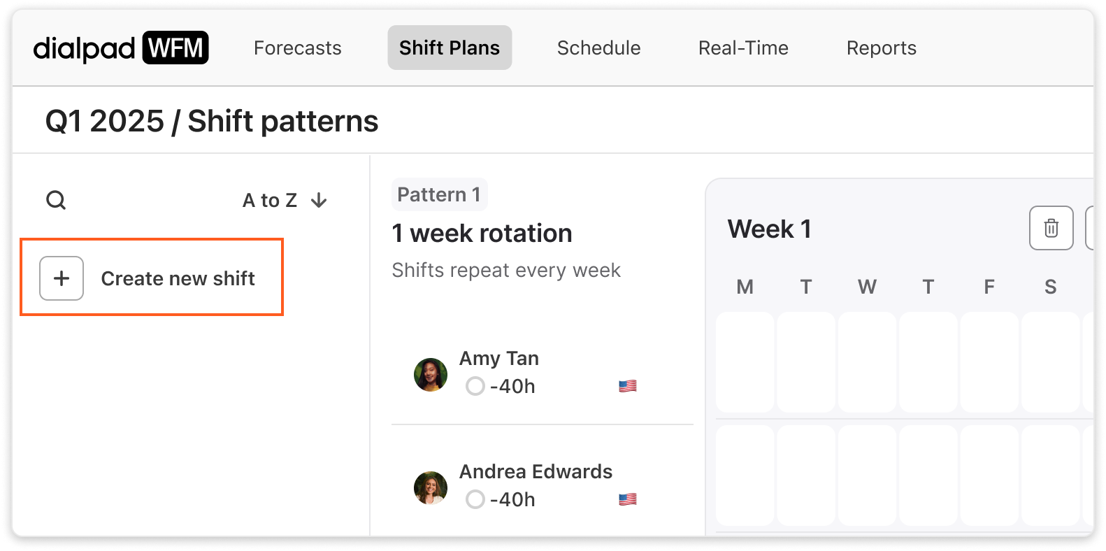 Create a Shift Plan